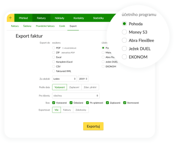 Export faktur z Fakturoidu